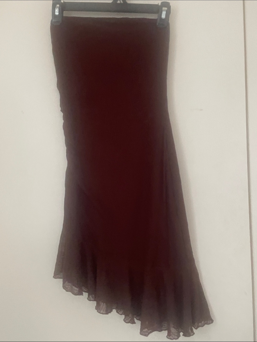 Cider Strapless Asymmetrical Brown  Midi Dress